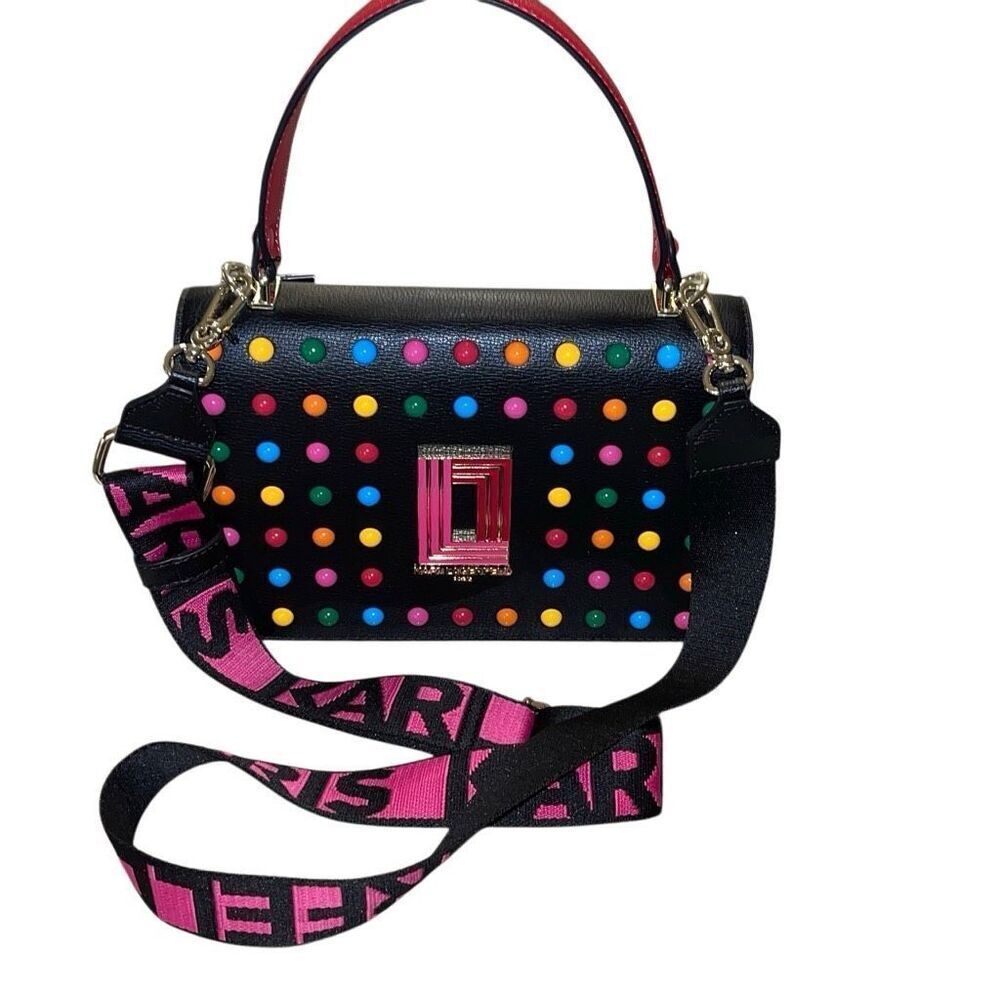 KARL LAGERFELD WOMENS BAG SIMONE FRONT FLAP CROSSBODY LH4EO6BI BLK Multi New